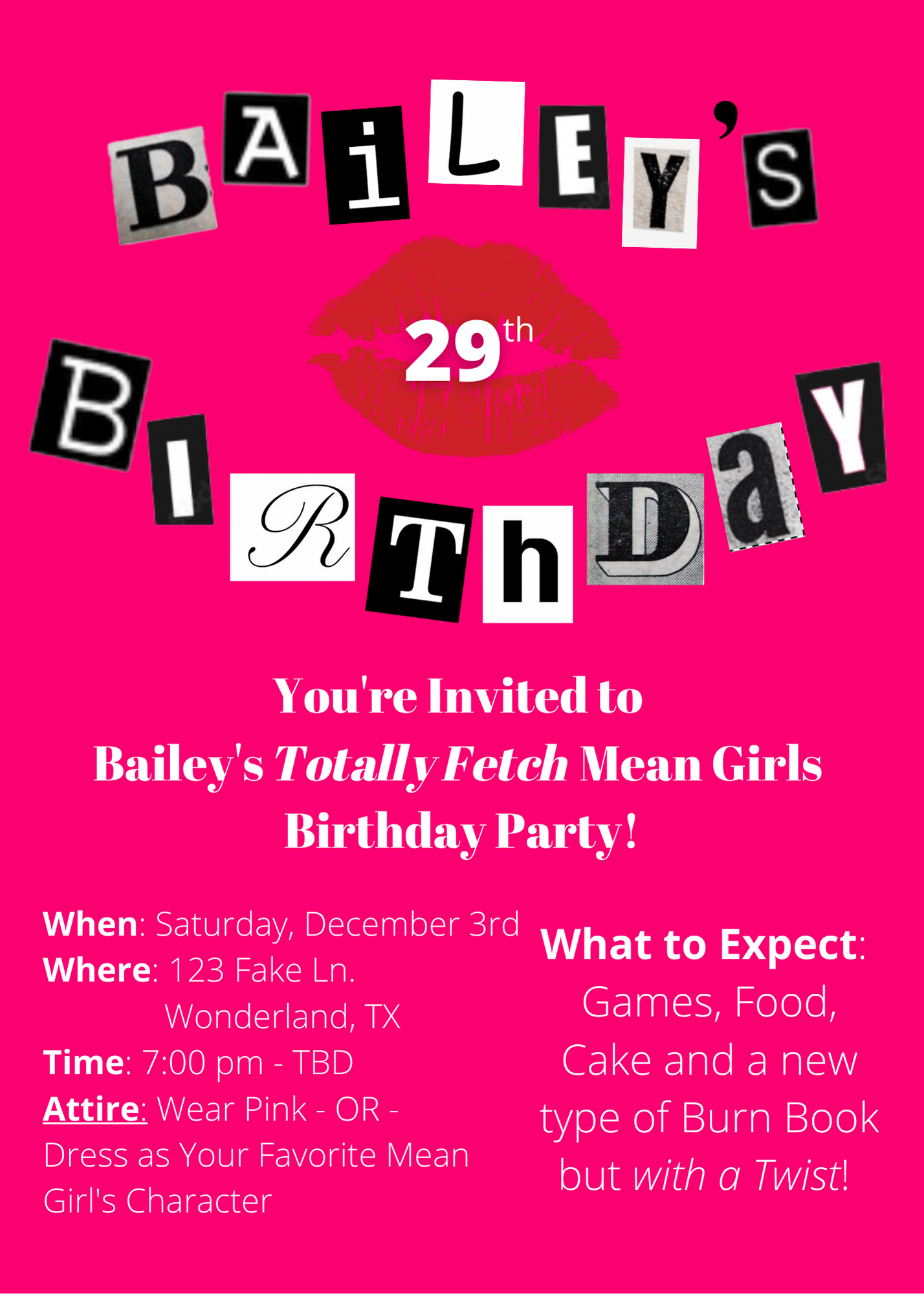 How to Throw a Totally Fetch Mean Girls Birthday Party - What Is Hey Bails  Doing?